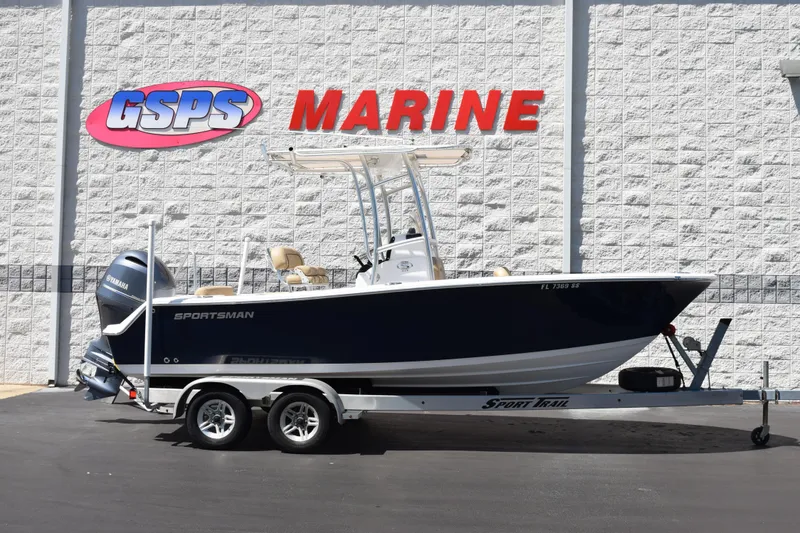 The Image of 2019 Sportsman Open 212 Center Console boat on trailer at GSPS Marine dealership. - 0