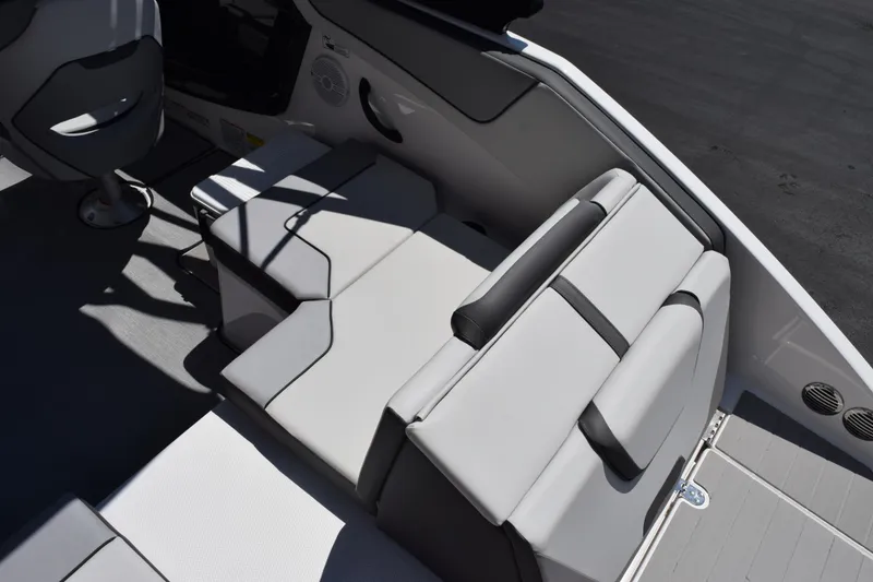 Slide: The Image of 2026 Yamaha Boats AR220 interior seating with modern design and comfortable upholstery. - 8