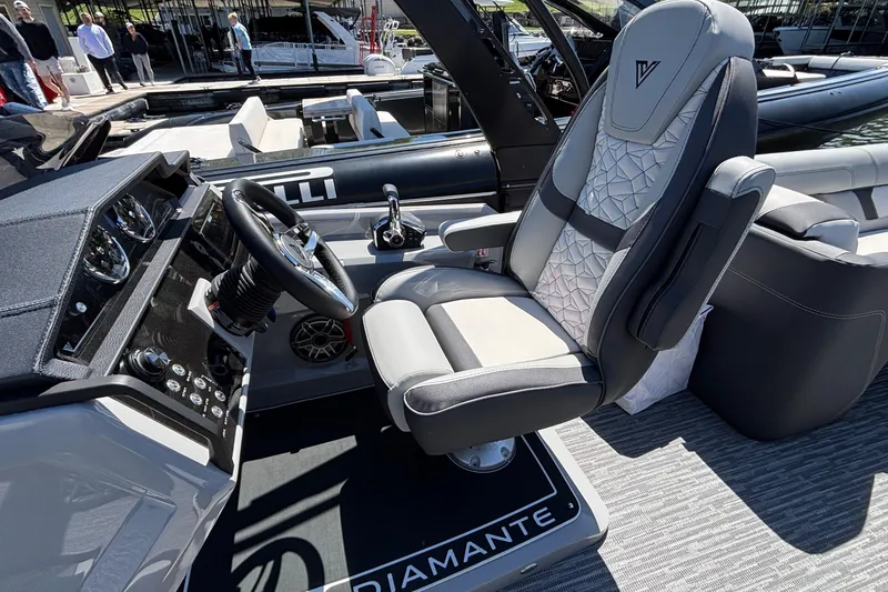 Slide: The Image of Luxurious Viaggio D26U 2026 boat cockpit with plush captain's chair and modern controls. - 21