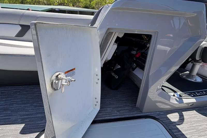 Slide: The Image of Open storage compartment on a 2026 Viaggio D26U boat, showcasing interior details. - 42