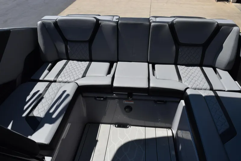 Slide: The Image of Interior seating of 2026 Yamaha Boats 255XD, featuring sleek, modern design and comfortable upholstery. - 10