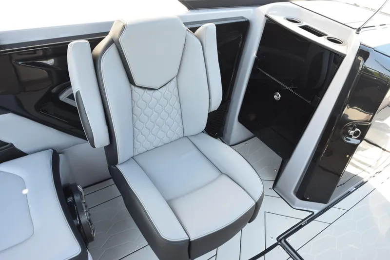 Slide: The Image of Luxury seating on 2026 Yamaha Boats 255XD, featuring sleek design and modern upholstery. - 13