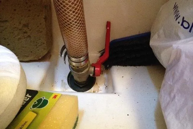 Slide: The Image of Boat plumbing system with valve and hose on a 1997 Etap 38i. - 41