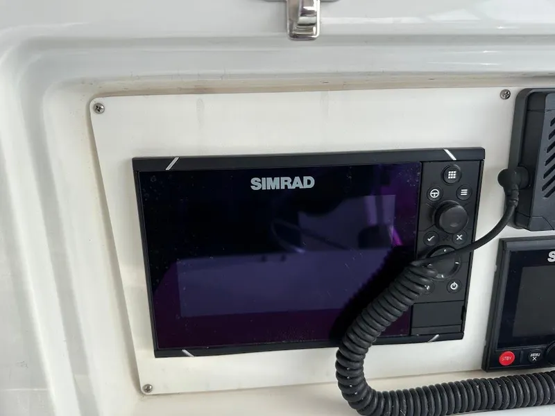Slide: The Image of Simrad navigation system on Glacier Bay 2680 Coastal Runner, year 2000. - 34
