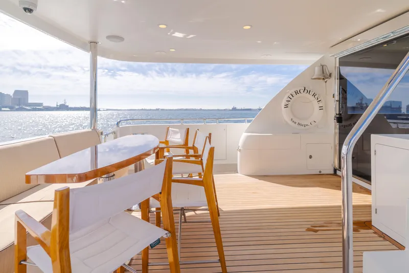 Slide: The Image of Luxurious deck of 2015 Ocean Alexander 72 Pilothouse yacht with ocean view. - 37