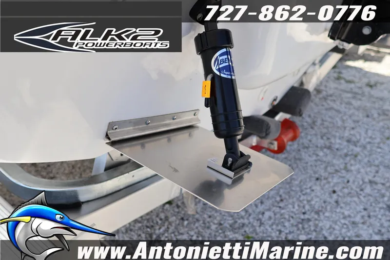 Slide: The Image of 2026 ALK2 Powerboats 18 CRS Center Console with trim tab detail. - 7