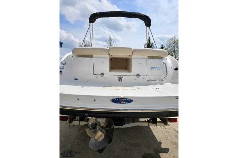 Slide: The Image of Rear view of a 2007 Chaparral 256 SSi boat with propeller and swim platform. - 25