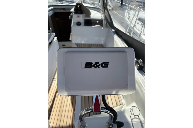 Slide: The Image of 2023 Beneteau Oceanis 34.1 cockpit with B&G navigation system. - 17