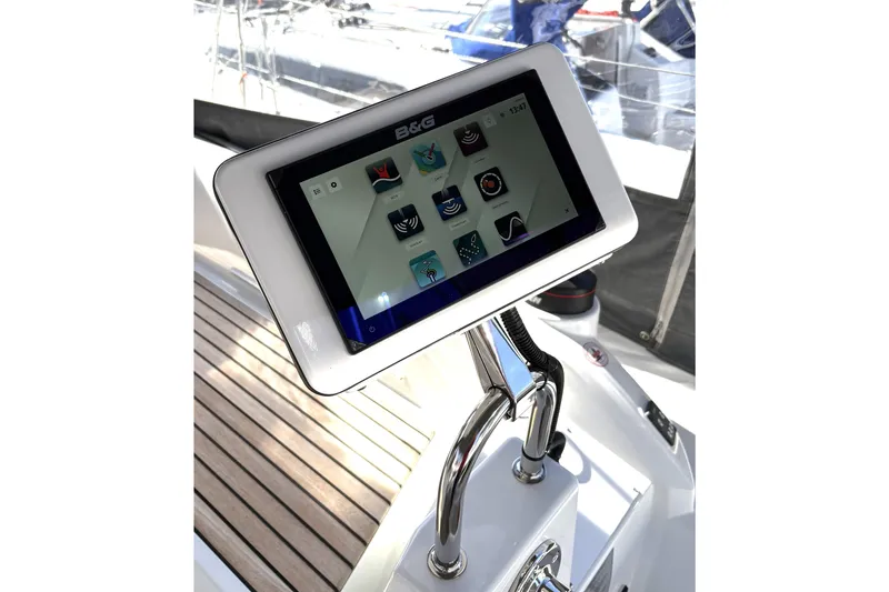 Slide: The Image of B&G navigation display on 2023 Beneteau Oceanis 34.1 yacht, featuring modern interface. - 21