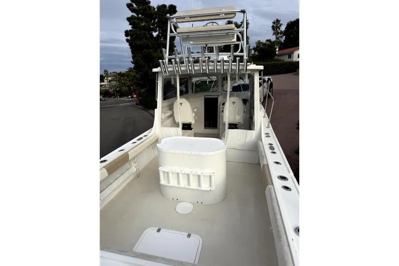 Slide: The Image of 2023 Steiger Craft 31 Fisherman boat with spacious deck and rod holders. - 4