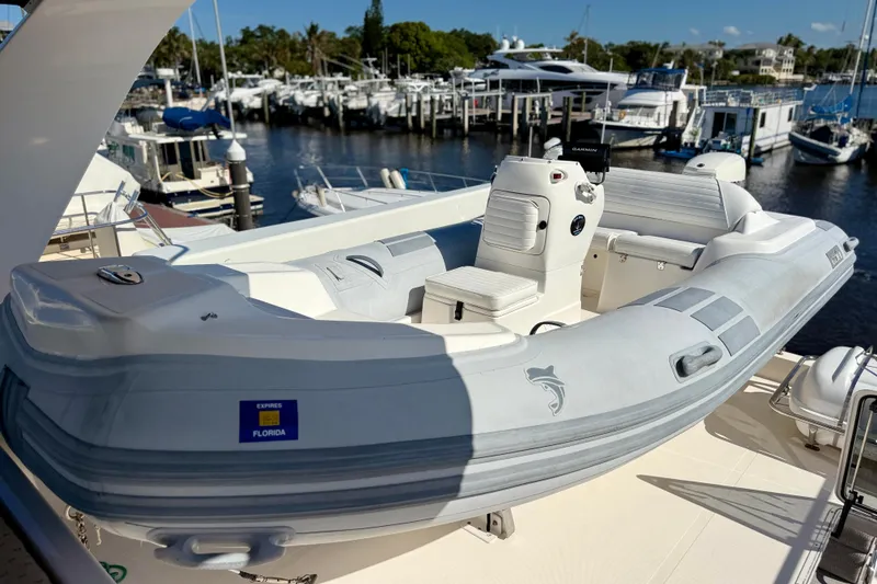 Slide: The Image of Luxurious bedroom interior of 2001 Pacific Mariner 65 Motoryacht with elegant furnishings. - 32