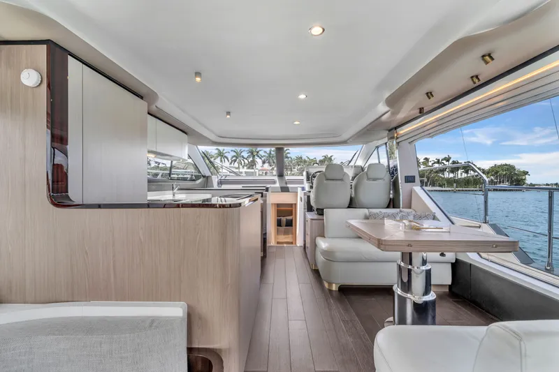 Slide: The Image of Interior of Azimut 60 Fly yacht, modern design, 2023 model. - 18