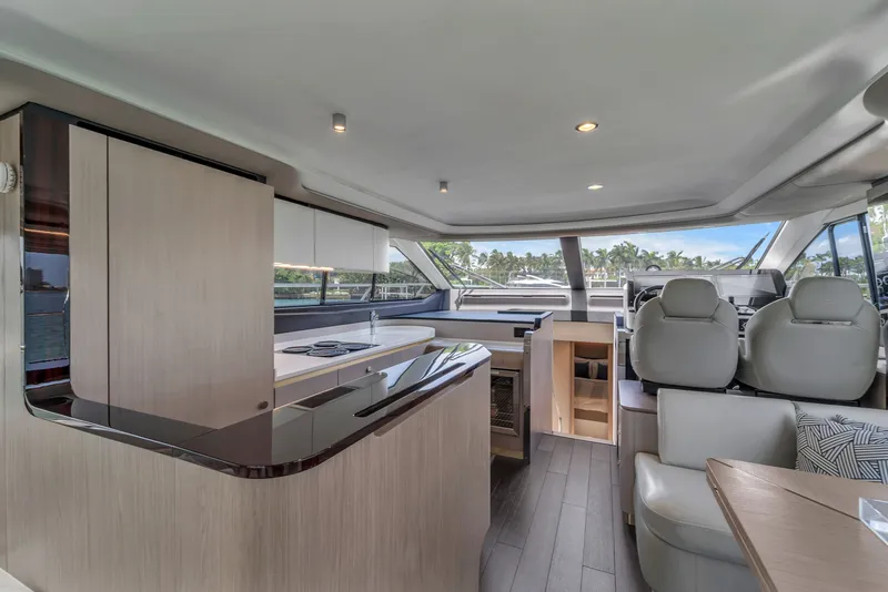 Slide: The Image of Interior of Azimut 60 Fly yacht, modern design, 2023 model. - 19