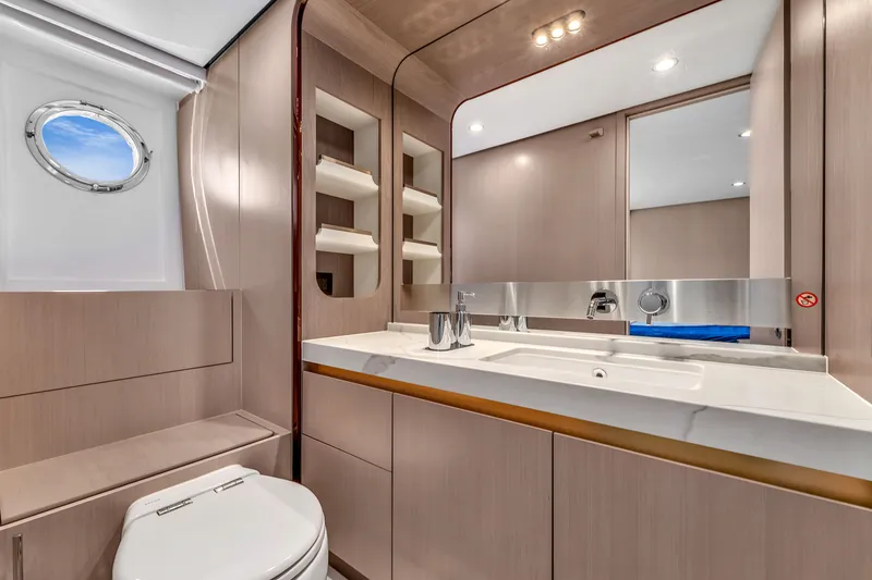Slide: The Image of Luxurious bathroom on the 2023 Azimut 60 Fly yacht. - 39
