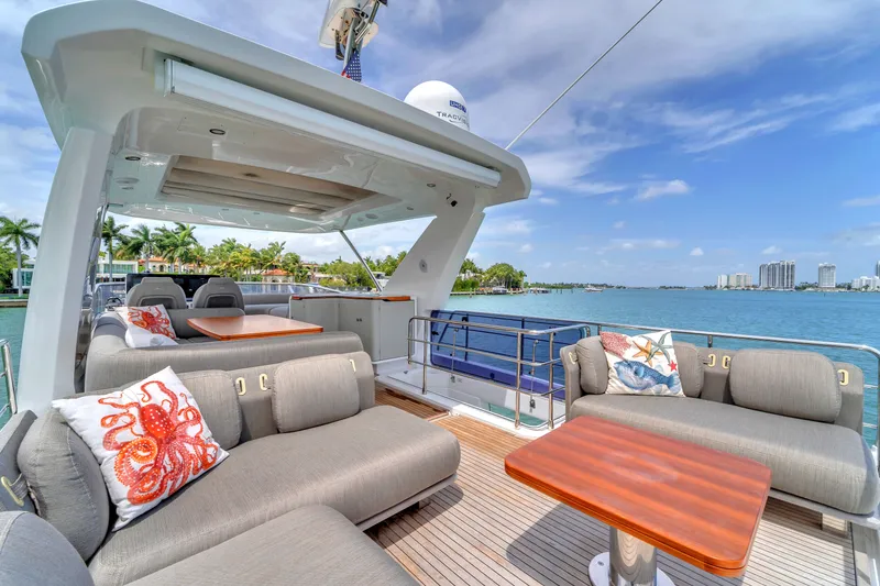 Slide: The Image of Luxurious Azimut 60 Fly deck with ocean view, 2023 model. - 44