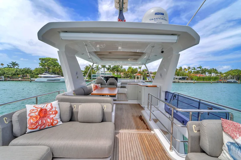 Slide: The Image of Luxurious Azimut 60 Fly deck with stylish seating, 2023 model. - 45