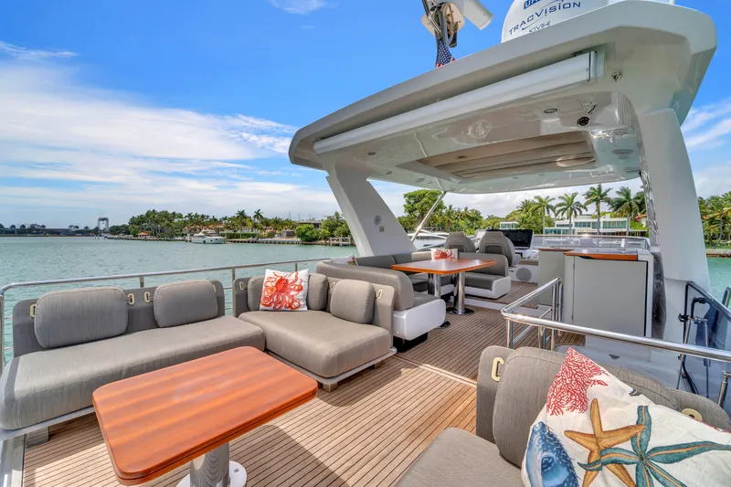 Slide: The Image of Luxurious Azimut 60 Fly deck with stylish seating, 2023 model. - 46