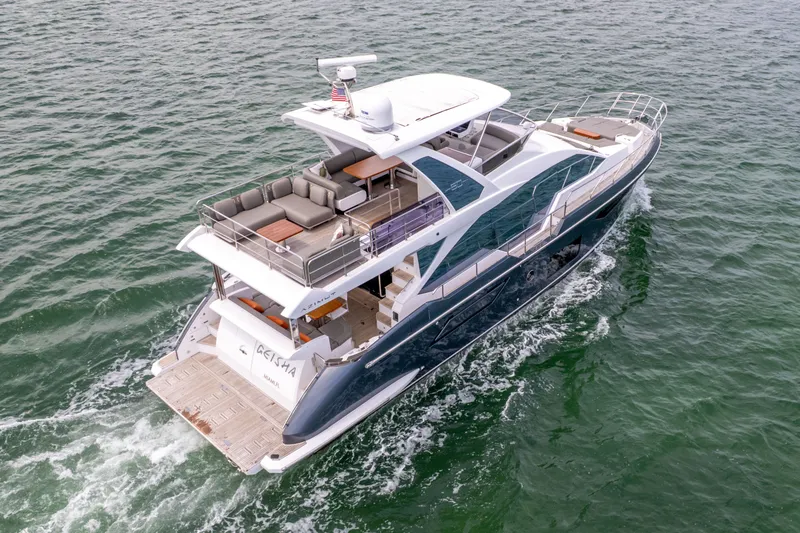 Slide: The Image of Luxury yacht Azimut 60 Fly 2023 cruising on open sea. - 7