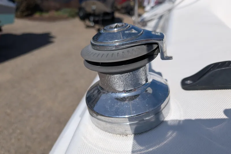Slide: The Image of Close-up of a winch on a 2007 Catalina 22 Mark II sailboat. - 5