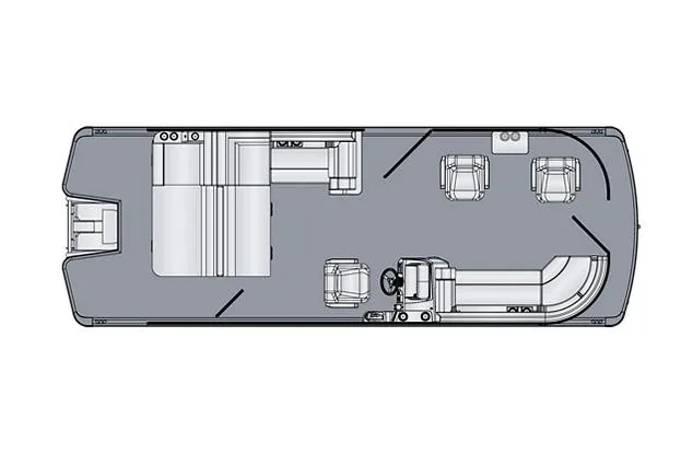 Slide: The Image of Manufacturer Provided Image: Floor plan of 2026 Harris Cruiser 230 2PBG pontoon boat, featuring seating and helm layout. - 10