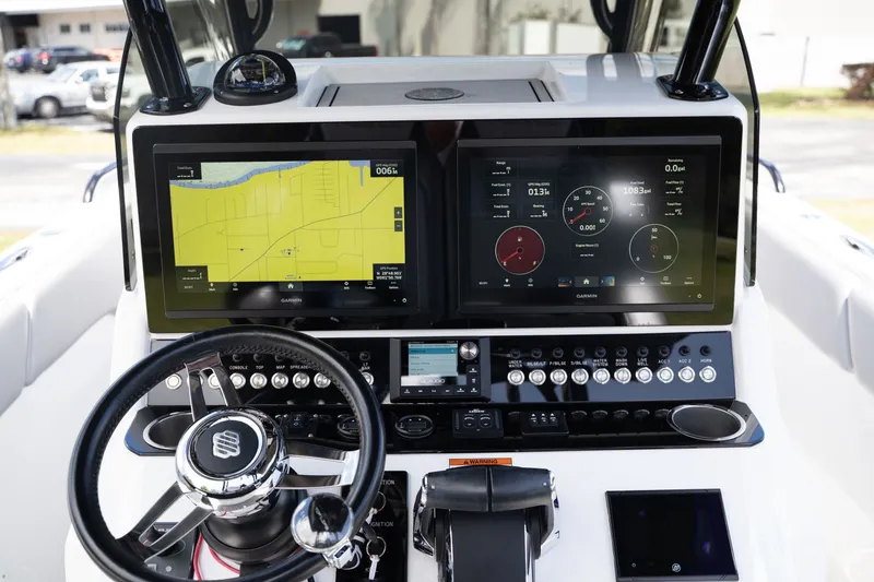 Slide: The Image of Modern boat console with Garmin navigation system, Concept 36, 2023. - 13
