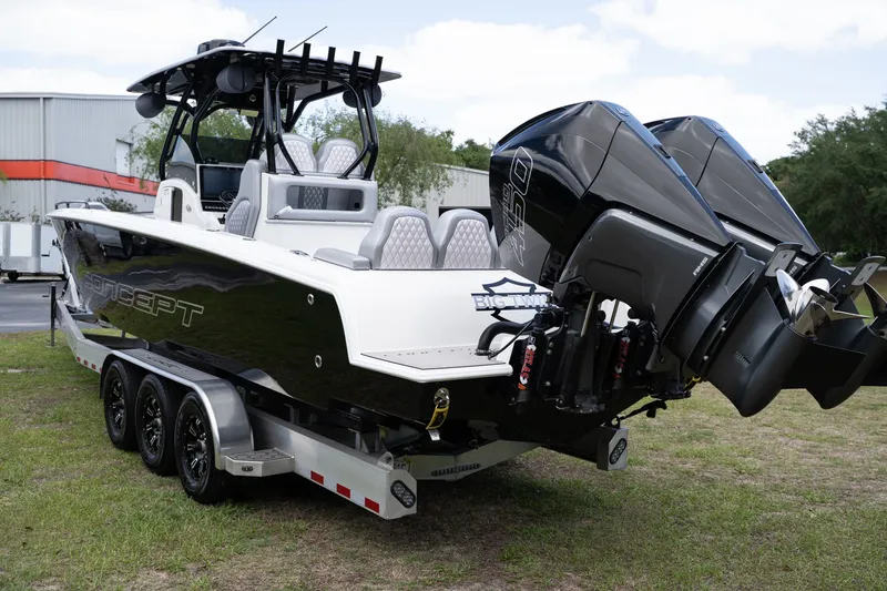 Slide: The Image of 2023 Concept 36 boat with powerful outboard engines. - 6