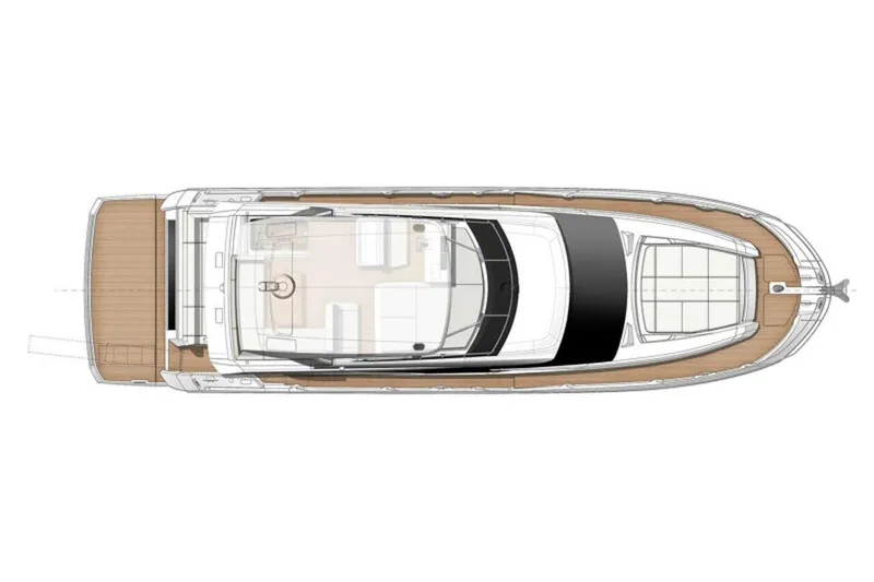 Slide: The Image of Manufacturer Provided Image: Top view of 2024 Prestige 520 yacht layout, showcasing spacious deck and interior design. - 46