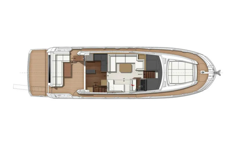 Slide: The Image of Manufacturer Provided Image: 2024 Prestige 520 yacht floor plan, top view, showcasing interior layout and design. - 48