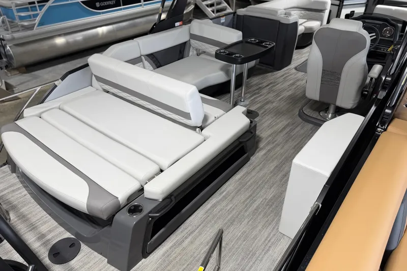 Slide: The Image of 2026 Godfrey Monaco 235 SFL boat interior with luxurious seating and modern design. - 4