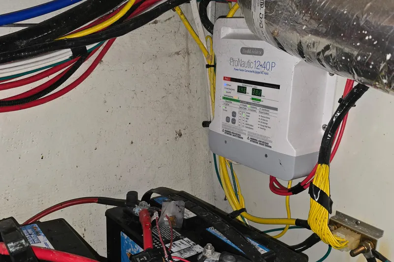 Slide: The Image of Electrical system with ProNautic charger in 2018 Four Winns V355 boat. - 42
