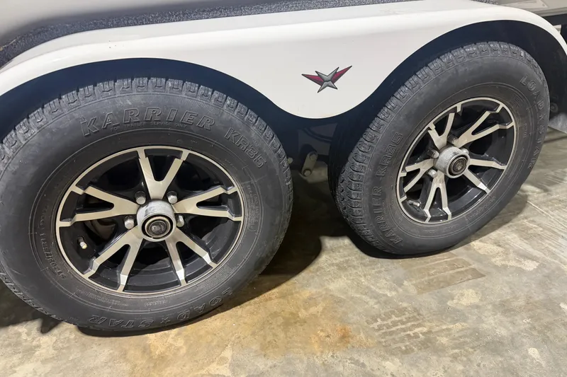 Slide: The Image of Trailer wheels of a 2020 Vexus AVX 2080 with Karrier KR35 tires. - 31