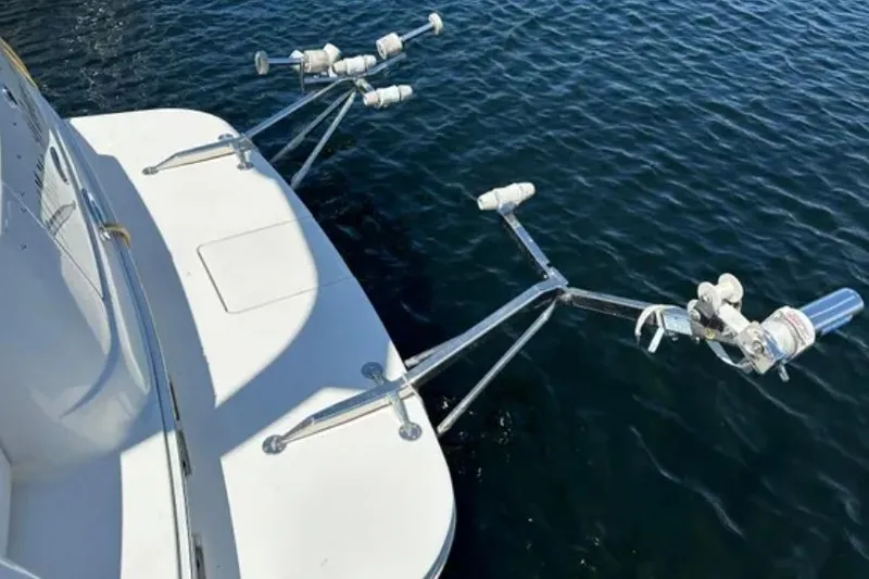 Slide: The Image of Luxurious interior of a 2001 Sea Ray 400 Sedan Bridge yacht with elegant seating. - 13