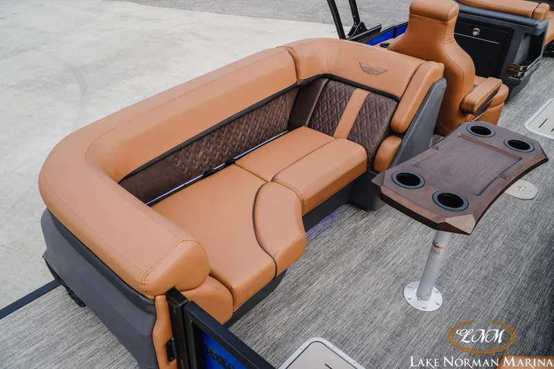 Slide: The Image of Luxurious seating on 2026 Bennington 24MFB boat with cup holders, Lake Norman Marina. - 6