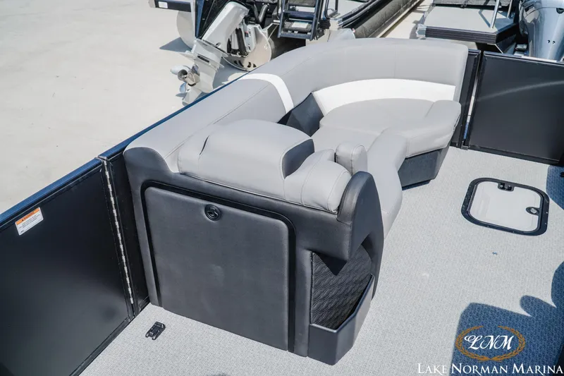 Slide: The Image of Luxurious seating on 2026 Evotti 723CS boat at Lake Norman Marina. - 11