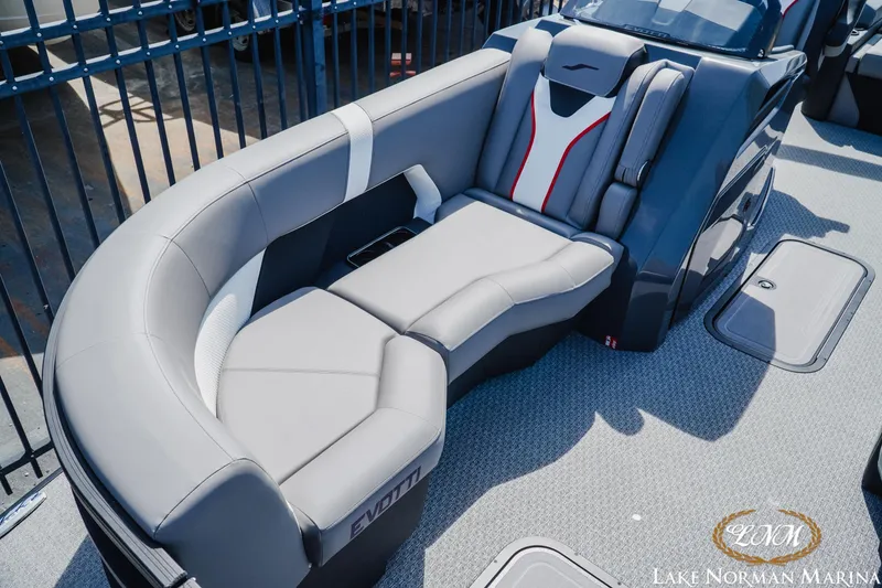 Slide: The Image of Luxurious seating on 2026 Evotti 723CS boat at Lake Norman Marina. - 14