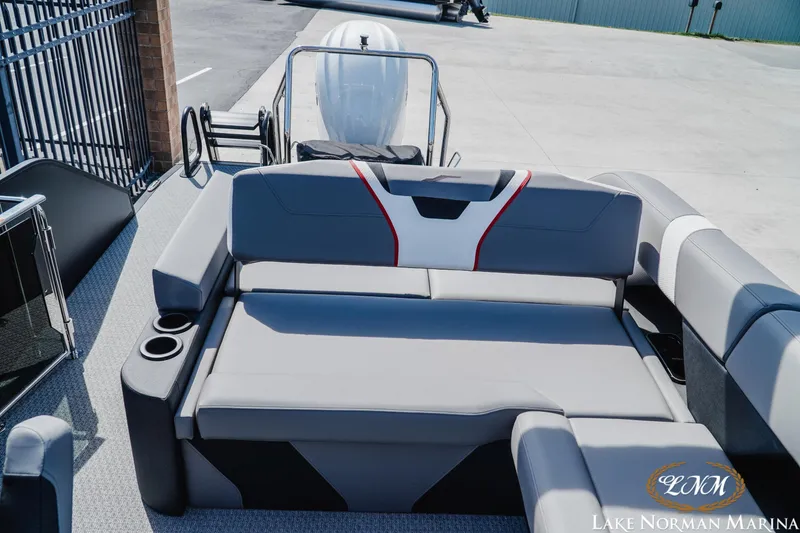 Slide: The Image of Luxury seating on 2026 Evotti 723CS boat at Lake Norman Marina. - 18