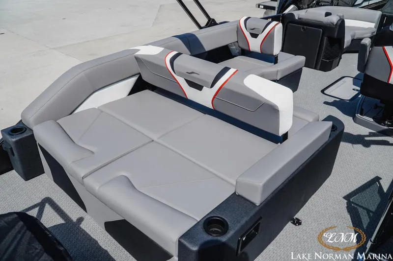 Slide: The Image of Luxury seating on 2026 Evotti 723CS boat, featuring modern design and comfortable upholstery. - 6