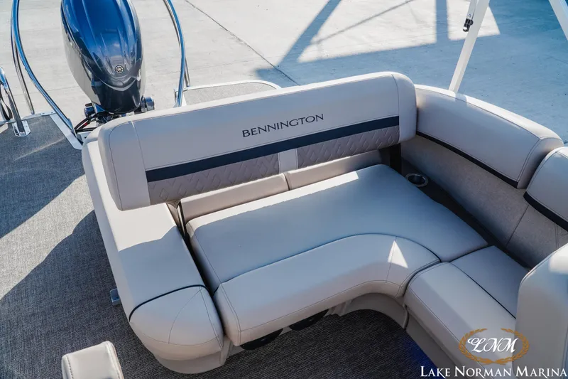 Slide: The Image of 2025 Bennington 24MSB boat seating area at Lake Norman Marina. - 17