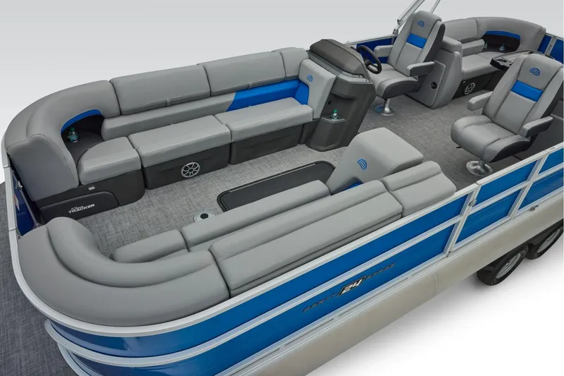 Slide: The Image of Trailer wheels of a 2026 Sun Tracker Party Barge 24 XP3 pontoon boat. - 17