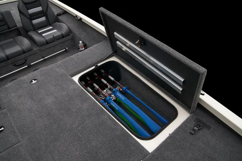 Slide: The Image of 2026 Ranger RT198P boat interior with spacious deck and seating. - 13