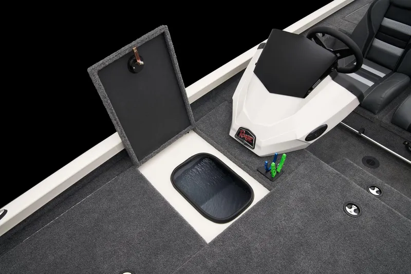Slide: The Image of 2026 Ranger RT198P boat interior with steering wheel and storage compartments. - 15