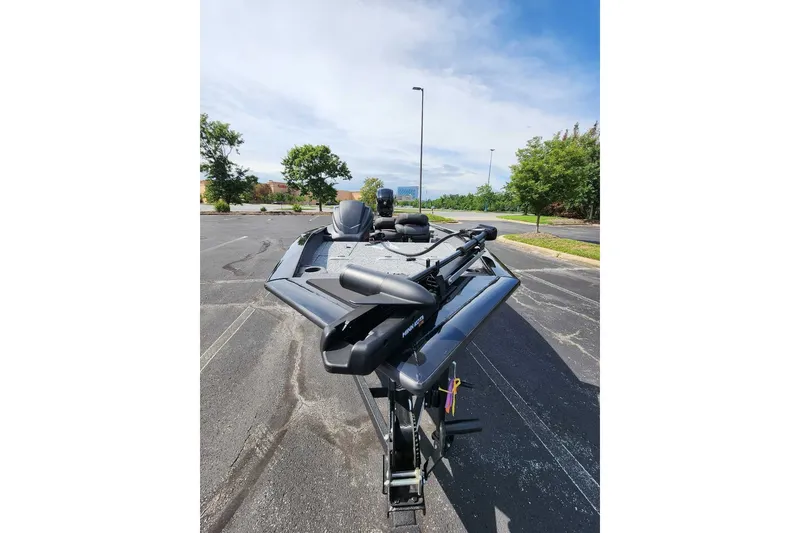 The Image of 2026 Tracker Pro Team 175 Crappie Edition boat in parking lot, front view. - 0