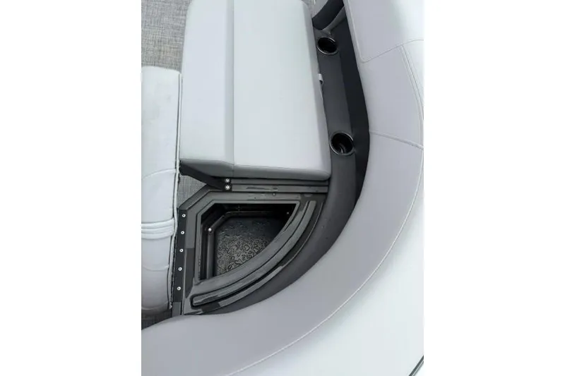 Slide: The Image of Interior seating and storage of 2026 Sun Tracker Party Barge 16 DLX pontoon boat. - 15