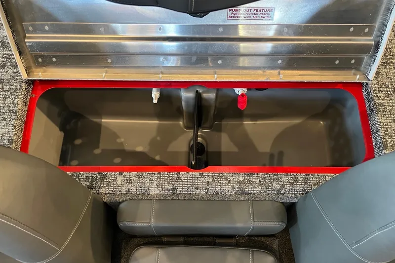 Slide: The Image of Interior storage compartment of 2026 Tracker Pro Team 175 boat, featuring durable materials and design. - 14
