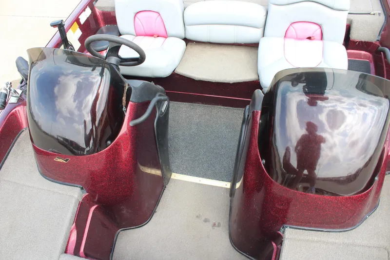 Slide: The Image of Interior of a 2002 Nitro NX 882 DC boat with dual consoles and seating. - 12