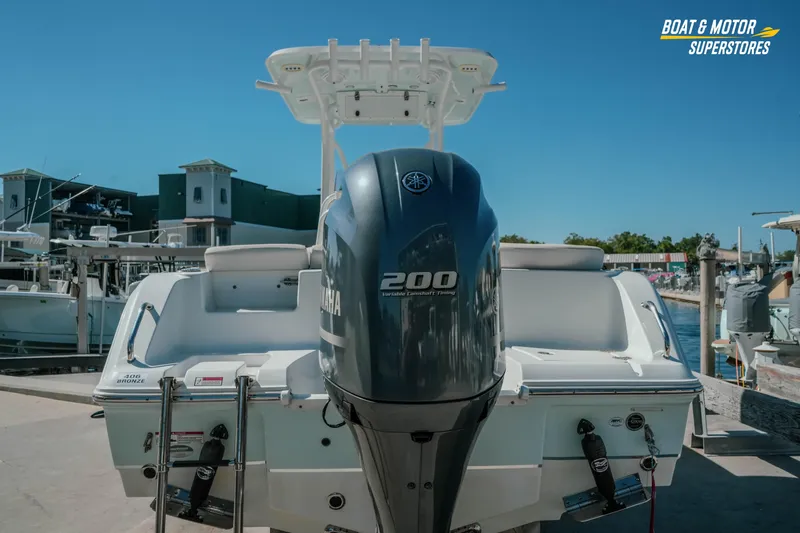 Slide: The Image of 2021 Sea Hunt Ultra 229 boat with Yamaha 200 engine at marina. - 3