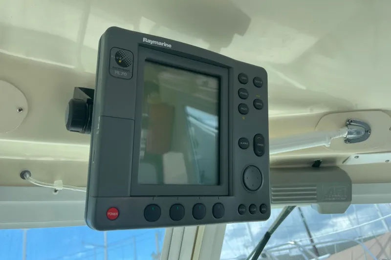 Slide: The Image of Raymarine display on 1998 Albin 28 Tournament Express boat dashboard. - 10