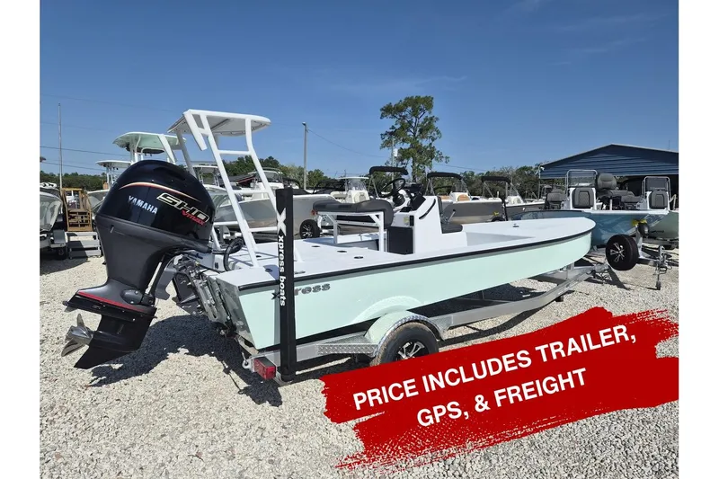 The Image of 2026 Xpress Skiff 185 boat with Yamaha engine, includes trailer, GPS, and freight. - 0