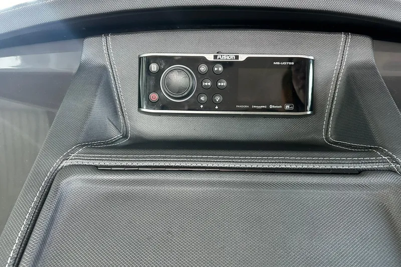 Slide: The Image of Fusion MS-UD755 stereo system in 2017 Monterey 360 Sport Coupe dashboard. - 43