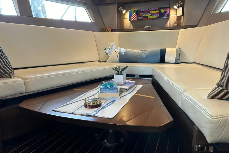 Slide: The Image of Luxurious interior of 2017 Monterey 360 Sport Coupe with elegant seating and decor. - 63